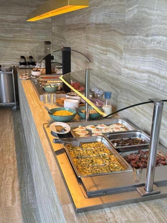 The breakfast buffet
